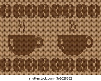 Knitted seamless border coffee