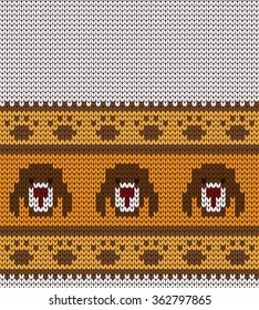 Knitted seamless border dogs
