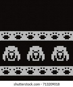 Knitted seamless border dogs