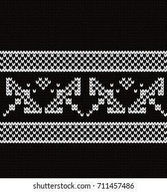 Knitted seamless border dragonflies