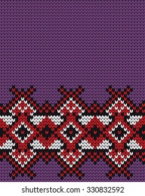 knitted seamless border in ethnic style