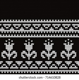 Knitted seamless border flowers