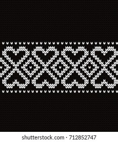 Knitted Seamless Border Hearts Stock Vector (Royalty Free) 712852747 ...