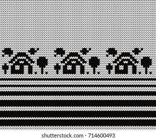 Knitted seamless border houses
