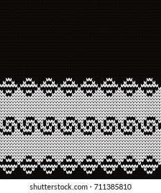 Knitted seamless border meander