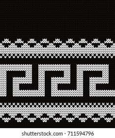 Knitted seamless border meander