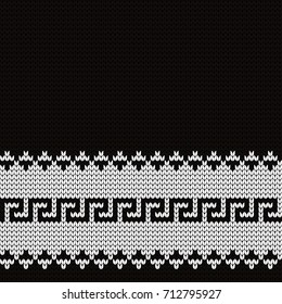 Knitted seamless border meander