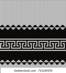 Knitted seamless border meander