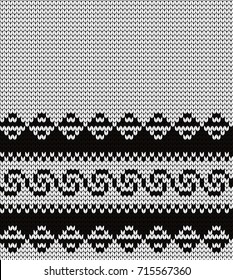 Knitted seamless border meander