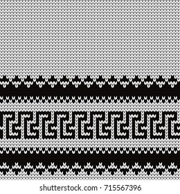 Knitted seamless border meander