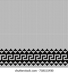Knitted seamless border meander
