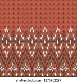 knitted seamless border pattern with color zigzag