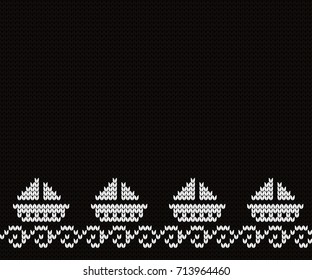 Knitted seamless border ships