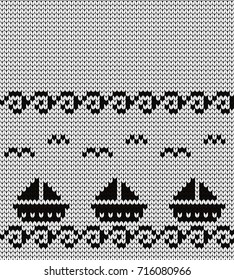 Knitted seamless border ships