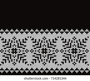 Knitted seamless  border snowflakes