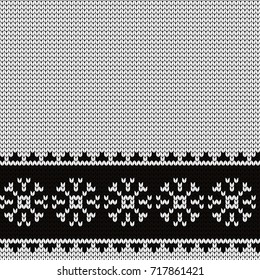 Knitted seamless border snowflakes