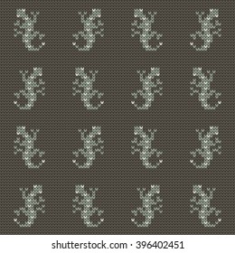 Knitted seamless child pattern lizards
