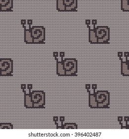 Knitted seamless child pattern snails