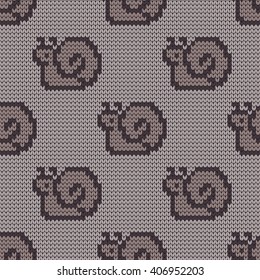 Knitted seamless child pattern snails