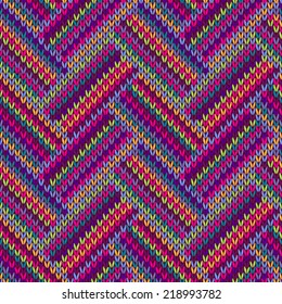 Knitted Seamless Color Ornamental Striped Pattern