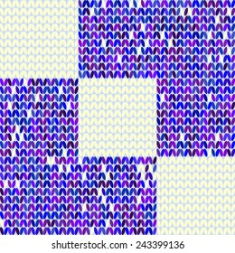 Knitted seamless colorful background. Design template with place for your text. Can be used for web pages, identity style, printing, invitations, banners, cards, wedding.