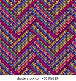 Knitted Seamless Colorful Ornamental Striped Pattern