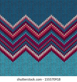 Knitted Seamless Fabric Pattern, Beautiful Blue Red Pink Knit Texture