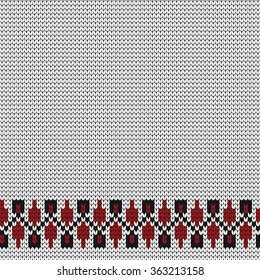Knitted seamless folk ornament on white