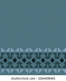 Knitted seamless geometric border