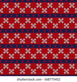 Knitted seamless geometric pattern