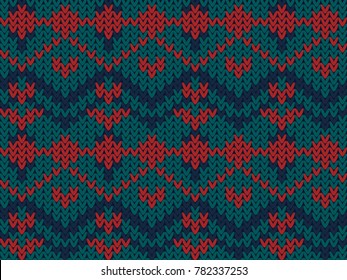 knitted seamless geometric pattern for clothes or winter background