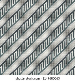 knitted seamless geometric pattern with diagonal stripes