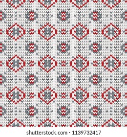knitted seamless geometric pattern  on a white background