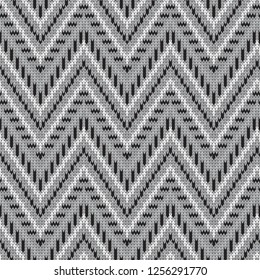 knitted seamless with monochrome zigzag