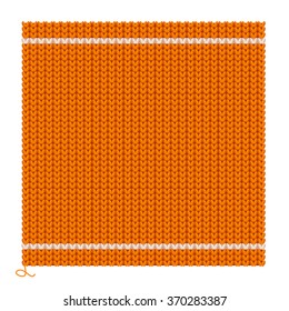 Knitted Seamless Orange Background. Neutral Texture Vector illustration