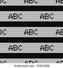 Knitted seamless pattern ABC