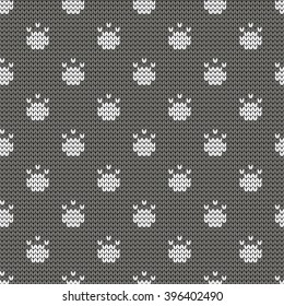 Knitted seamless pattern animal pads