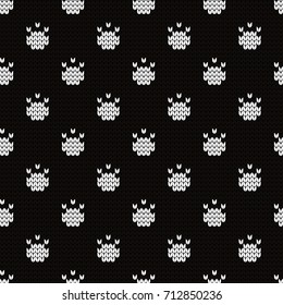 Knitted seamless pattern animal pads