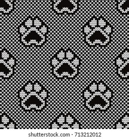 Knitted seamless pattern animal pads