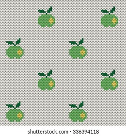 knitted seamless pattern apples