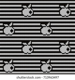 Knitted seamless pattern apples