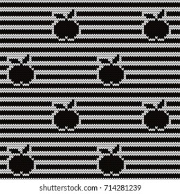Knitted seamless pattern apples