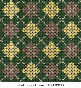 knitted seamless pattern argyle