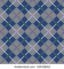 knitted seamless pattern argyle