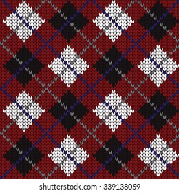 knitted seamless pattern argyle