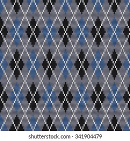 Knitted seamless pattern argyle