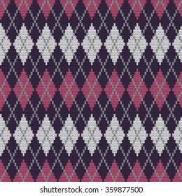 Knitted seamless pattern argyle