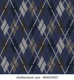 Knitted seamless pattern argyle