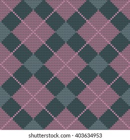 knitted seamless pattern argyle