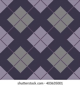 knitted seamless pattern argyle